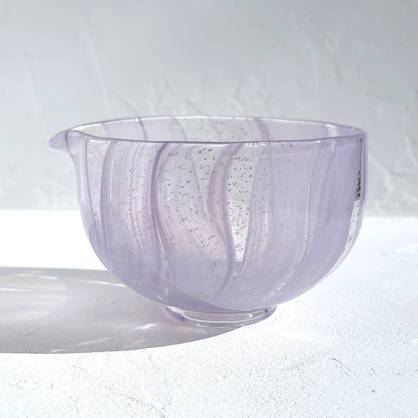 Gold Leaf Flow pattern Glass Matcha Bowl-purple