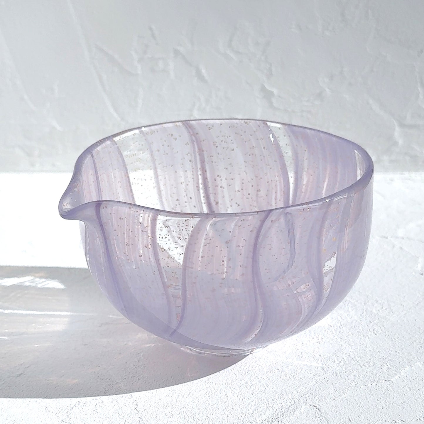 Gold Leaf Flow pattern Glass Matcha Bowl-purple