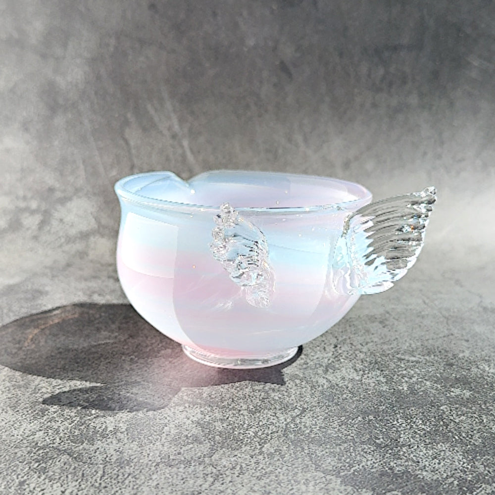 ชามมัทฉะ Angel Wing แบบมีปากเท – ลายหินอ่อน 2 สี