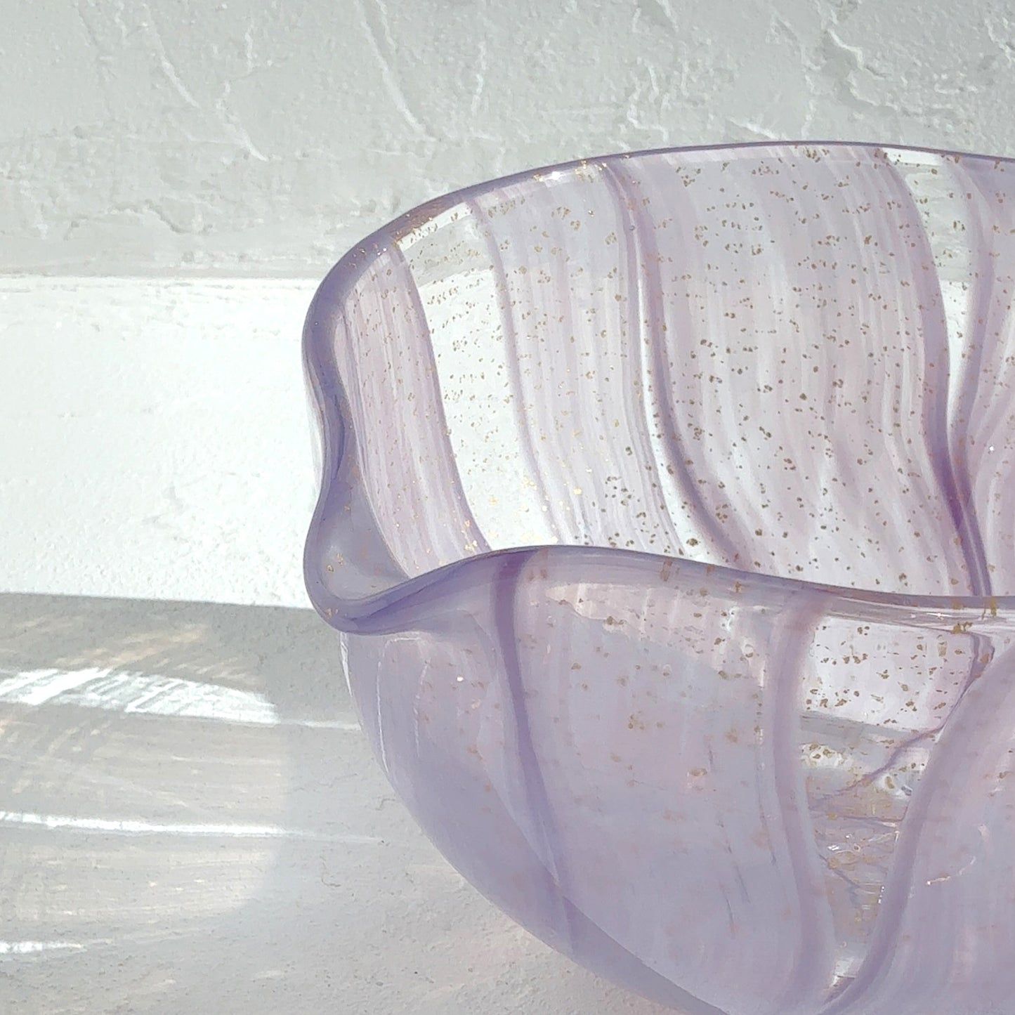 Gold Leaf Flow pattern Glass Matcha Bowl-purple
